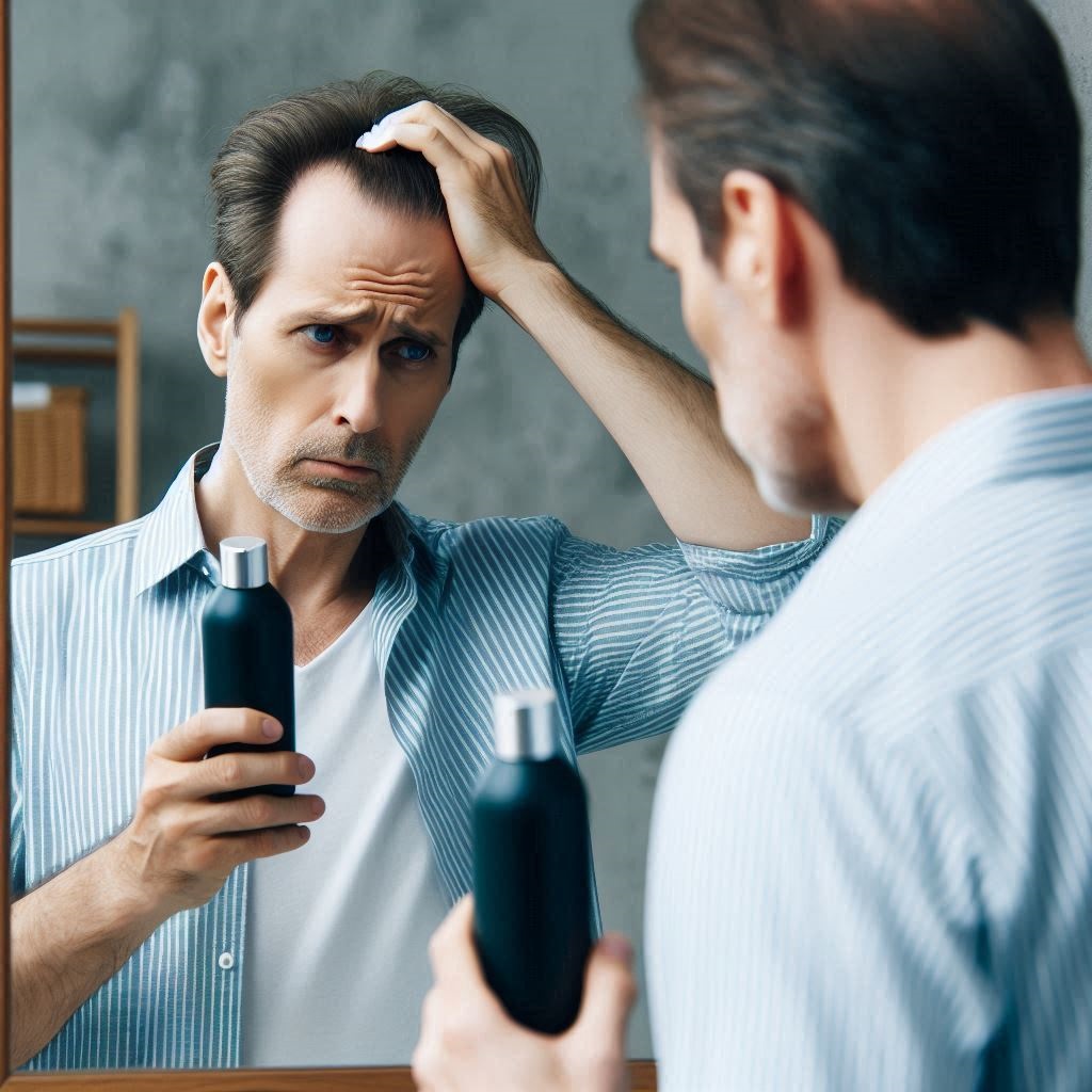 a man experiencing hair fall 