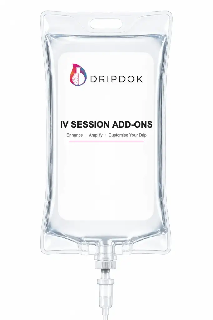 IV session add-ons drip bag Bali — DRIPDOK enhance amplify customise your IV drip therapy
