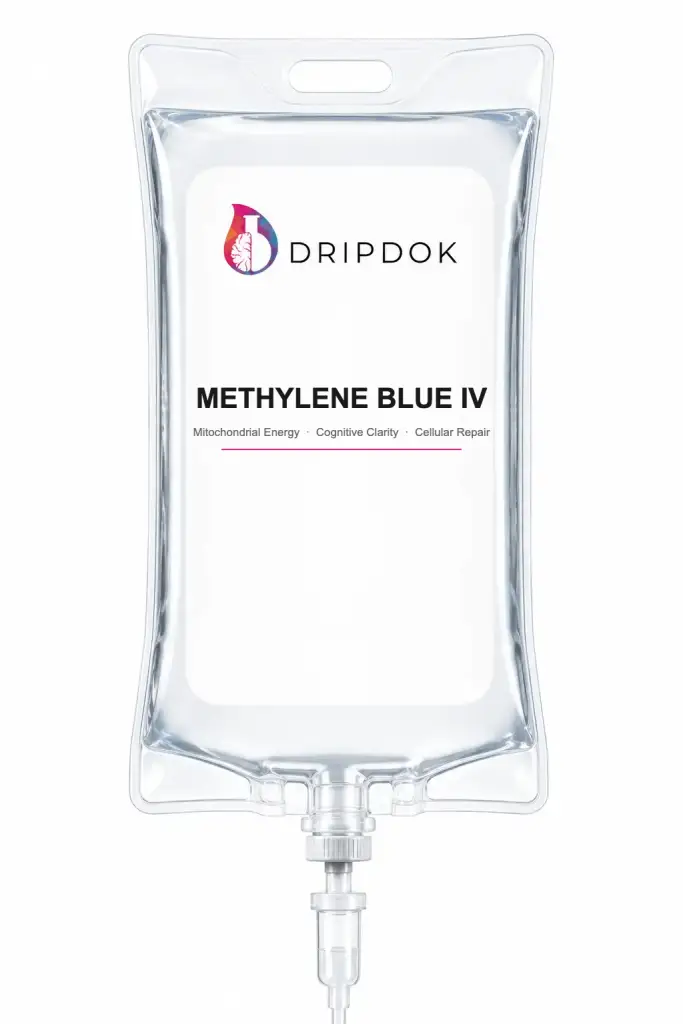 Methylene Blue IV drip bag Bali — DRIPDOK physician-prescribed mitochondrial energy and cognitive clarity therapy