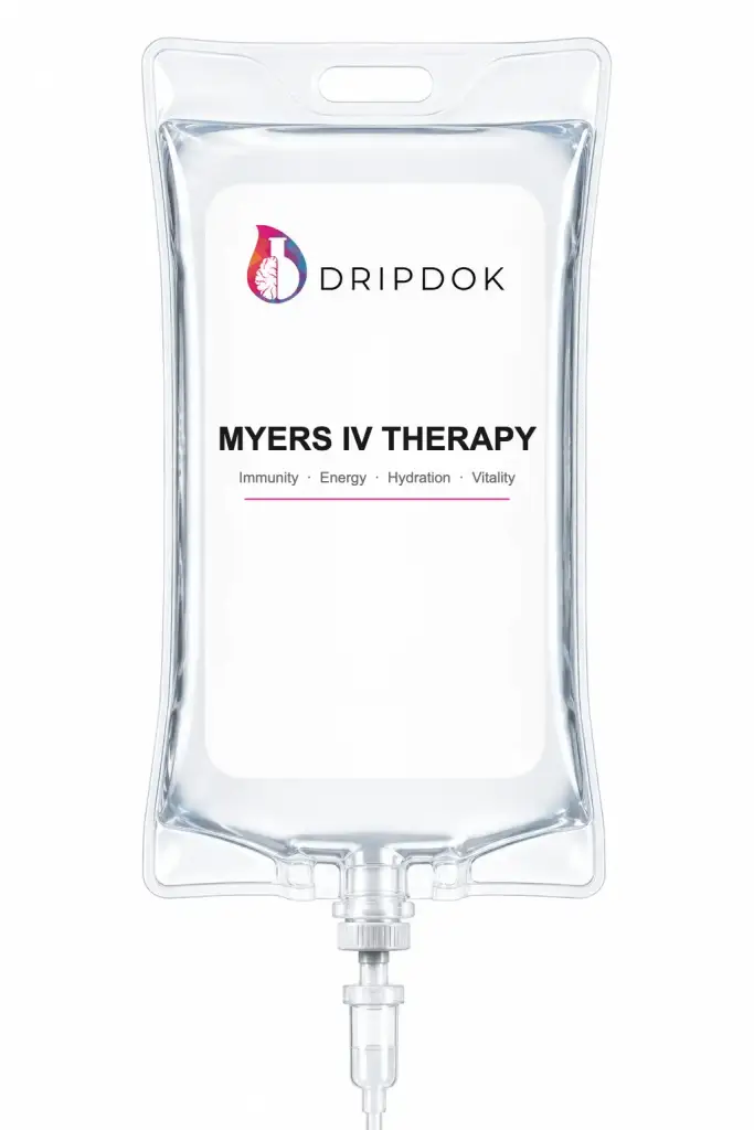 Myers cocktail IV drip bag Bali — DRIPDOK immunity energy hydration vitality IV therapy